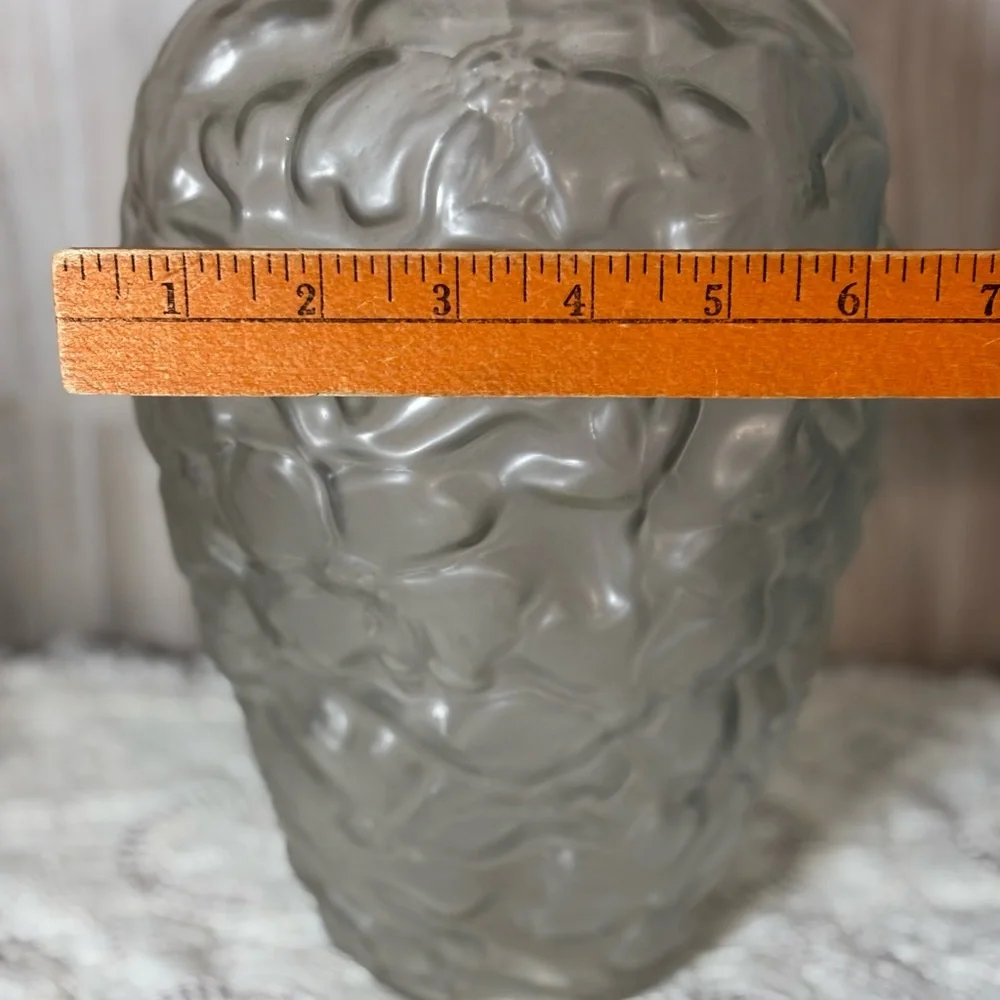 Bohemian Czech Satin Art Art Deco Glass Vase Frosted Dogwood Sculptural 1930’s
